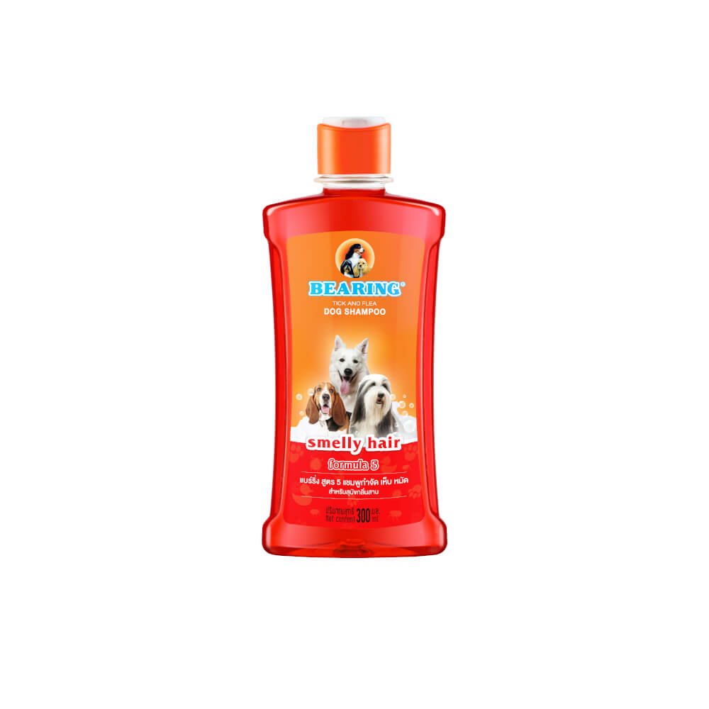 แชมพูกำจัดเห็บหมัดสำหรับสุนัข BEARING สูตร TICK & FLEA ขนาด 300ML สำหรับสุนัขมีกลิ่นสาบ